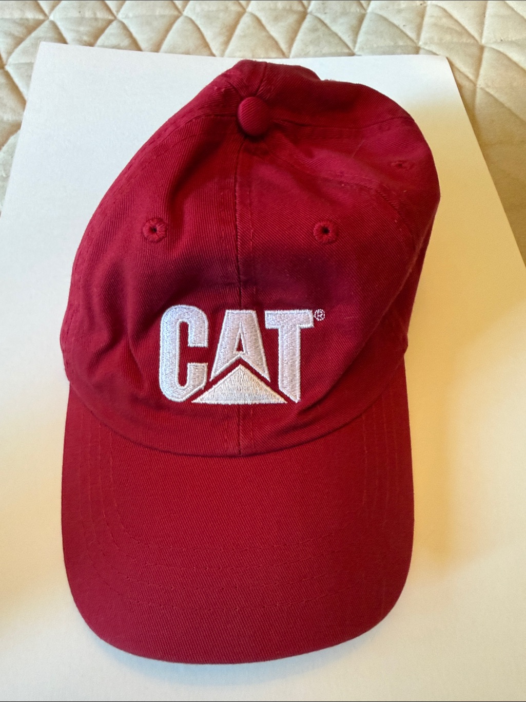 Red Embroidered Logo Baseball Cap